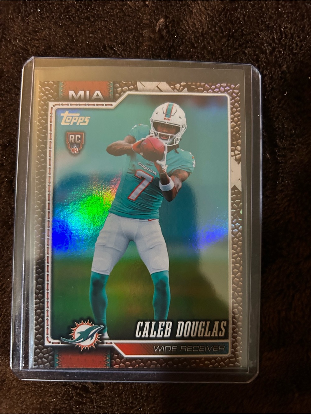 Topps Football Card - Teal & White - Caleb Douglas